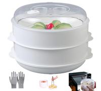 Microwave Dishes with Lids, Large Capacity Kitchen Food Steaming Container, Microwave Sterilizer for Rice, Noodles, Dumplings, Cooking (2 layer)