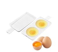 Microwave Egg Poacher 2-Cavity Reusable Breakfast Cooking with Handle | 2-Egg Poached Cooking Tool for Busy Moms Fitness Lovers Beginners Bakery Home Travel
