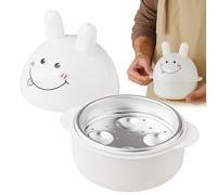 Microwave Egg Poacher - Maker des œufs pochés de qualité alimentaire, cuisinière à vapeur rapide | Joueur de lapin mignon 4-œufs pour un petit déjeuner sain, outil de cuisine facile à cuisiner pour le
