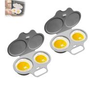 Microwave Egg Poacher With Lid & Handle,Dual Cavity Microwave Egg Poacher 2,Double-Cup Poached Egg Maker,Easy Breakfast Steamer Quick Oil-Free Cooking,No Oil Splash Proof Quick,Cooking Tool，2PCS-B