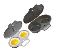 Microwave Egg Poacher With Lid & Handle,Dual Cavity Microwave Egg Poacher 2,Double-Cup Poached Egg Maker,Easy Breakfast Steamer Quick Oil-Free Cooking,No Oil Splash Proof Quick,Cooking Tool，2PCS-BC