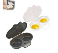 Microwave Egg Poacher With Lid & Handle,Dual Cavity Microwave Egg Poacher 2,Double-Cup Poached Egg Maker,Easy Breakfast Steamer Quick Oil-Free Cooking,No Oil Splash Proof Quick,Cooking Tool，2PCS-AC