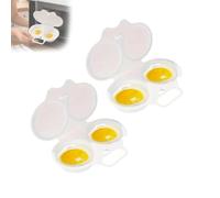 Microwave Egg Poacher With Lid & Handle,Dual Cavity Microwave Egg Poacher 2,Double-Cup Poached Egg Maker,Easy Breakfast Steamer Quick Oil-Free Cooking,No Oil Splash Proof Quick,Cooking Tool，2PCS-A