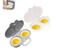 Microwave Egg Poacher With Lid & Handle,Dual Cavity Microwave Egg Poacher 2,Double-Cup Poached Egg Maker,Easy Breakfast Steamer Quick Oil-Free Cooking,No Oil Splash Proof Quick,Cooking Tool，2PCS-AB