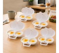Microwave Egg Poacher with Lid & Handle,Instant Egg Steamer Microwave，5pcs