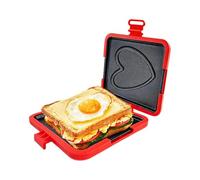 Microwave Grill Pan Foldable Sandwich Toast Maker Non Stick Heating Plate Kitchen Tool | Quick Heat Griddle Ideal Traveling Office Dorm Home Apartment Restaurant Snack Breakfast Meal Preparation