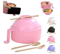 Microwave Noodle Bowl,noodle Bowl with Lid,instant Noodle Bowl,noodle Bowl with Chopsticks, Multifunctional Ramen Bowl Set with Fork Spoon Chopsticks,Ramen Bowl with Handle, for Soup Pasta Salad