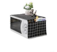 Microwave Oven Cover Dust pour proof Polyester Cotton 30x90cm(black)