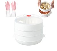 Microwave Oven Steamer, Multifunctional Microwaves Vegetable Steamer with a Transparent Lid and Tray, Kitchen Cooking Steamers for Steamed Bread and Vegetables (3 layer)
