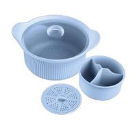 Microwave Oven Steamer, Vegetable Steamer Microwave Cookware Bowl, Silicone With Compartment Cooker For Home Kitchen Accessories Baby Food Veggie Noodle Pasta Soup Fish