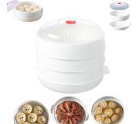 Microwave Oven Steamer With Lid and Tray, Multifunctional Microwave Heating and Thermal Insulation Steamer Utensils, Layered Water Storage Design, for Microwaves And Kitchen (3 Layer)