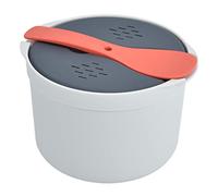 Microwave Pasta Cooker,Microwave Rice Cooker,2l Food Grade Pp Material Rice Spoon,Lid Strainer Steaming Pot Set (Orange)