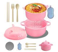 Microwave Ramen Bowl - Bol à ramen pour micro-ondes - Bol à nouilles ramen avec baguettes - Bol à ramen instantané avec couvercle et cuillère - Cuiseur à ramen portable pour micro-ondes pour soupes