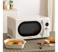 MICROWAVE RETRO - Micro-ondes 20L Gril Numérique 900W Blanc Cassé