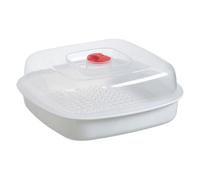 Microwave Steamer Bowl - Square Kitchen Cooking Basket, Lid Steam Cooker, Even Heat Container | Buns Rice Stews Vegetables Fish Food Dinner Meal Prep Solution Meal Preparation Accessories