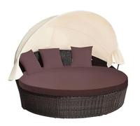 MICTONY Housse de Coussin de Rechange pour lit de Jour d'extérieur de 167,6 cm avec Bande élastique, Housse de Coussin de lit Rond d'extérieur Uniquement (lit de Jour Non Inclus) - Marron