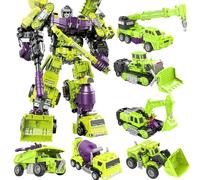 MICToy Transform Jouets, Véhicule D'ingénierie De Robot Combiné, Modèle Combiné pour Enfants À Main, Adapté Aux Enfants Et Aux Adultes Âgés De 12 Ans Et Plus-6-in-1 Combination Green