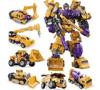 MICToy Transform Jouets, Véhicule D'ingénierie De Robot Combiné, Modèle Combiné pour Enfants À Main, Adapté Aux Enfants Et Aux Adultes Âgés De 12 Ans Et Plus-6-in-1 Engineering Vehicle