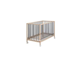 Micuna - Lit bébé Mountain Bois 120 x 60 cm - Cire naturelle / Gris