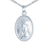MicVivien Collier Médaille Miraculeuse Argent 925 Femme, Pendentif Médaille Vierge Marie, Collier Bijoux pour Femme Fille Maman, Chaîne de 45cm Argent