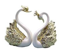 Micvtve 2 PièCes de Figurines D'Ornements de Cygne, DéCoration de Gâteau de Cygne, DéCoration de Figurines de Voiture, DéCoration de NoëL de Mariage à A
