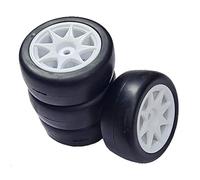 Micvtve 4 PièCes 58mm Pneus 12mm Roues Hexagonales avec éPonge pour Voiture de DéRive 1/10 1/12 RC 3Racing M04 M05