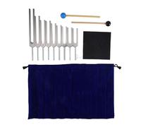 Micvtve Lot de 9 diapasons pour guérison des chakras, thérapie par le son, garder le corps, l'esprit et l'esprit en parfaite harmonie - Argenté