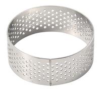 Micvtve Paquet de 10 Anneaux à en Acier Inoxydable de 5 Cm, Anneau de Mousse de Gâteau Perforé RéSistant à la Chaleur, Outils de Beignet de Cuisson à Anneau Rond