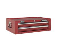 Mid-Box 2 Tiroir avec Boule Roulement Coulisses - Rouge AP26029T Sealey Neuf