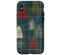 Mid Century Christmas Tree Holiday Pattern Vintage 1950s Coque pour iPhone X/XS