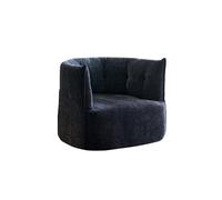 Mid Century Deep Relaxation Sofa, Bean Bag Chair Modern Round Barrel Upholstered rigantin, for Living Room Bedroom(B)