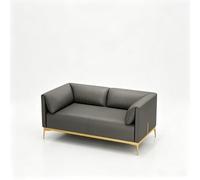Mid Century Modern 2 Seater PU Leather Loveseat Sofa, Wear Resistant Compact Double Couch, Stylish Decor Furniture for Home Room