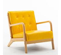 Mid-Century Modern Accent Armchair, Faux Leather Chair for Living Room, Upholstered Comfy Lounge, Reading Side for Bedroom(12)