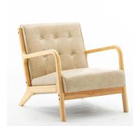 Mid-Century Modern Accent Armchair, Faux Leather Chair for Living Room, Upholstered Comfy Lounge, Reading Side for Bedroom(13)