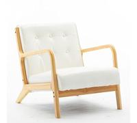 Mid-Century Modern Accent Armchair, Faux Leather Chair for Living Room, Upholstered Comfy Lounge, Reading Side for Bedroom(7)