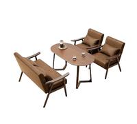 Mid-Century Modern Accent Chair Leather Mid Century, Reading Chairs with Extra-Thick Backrest for Living Room, Bedroom(2)