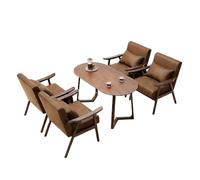 Mid-Century Modern Accent Chair Leather Mid Century, Reading Chairs with Extra-Thick Backrest for Living Room, Bedroom(8)