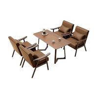 Mid-Century Modern Accent Chair Leather Mid Century, Reading Chairs with Extra-Thick Backrest for Living Room, Bedroom(7)