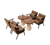 Mid-Century Modern Accent Chair Leather Mid Century, Reading Chairs with Extra-Thick Backrest for Living Room, Bedroom(6)