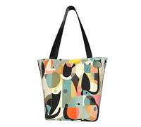 Mid-Century Modern Art Cat Sac à main pour femme Sac à bandoulière Sac à bandoulière Sac à bandoulière Sac à bandoulière pour le week-end Sac à bandoulière Noir Taille unique