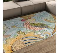 Mid Century Modern Art Tapis 160x230cm Salon William Morris esthétique Floral botanique pour Chambre à Coucher Grand Couloir Cuisine Extra Large Taille Short Pile Tissage Plat