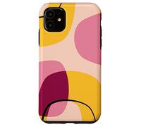 Mid Century Modern Circles Geometric Pink Yellow Shapes Coque pour iPhone 11
