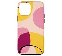 Mid Century Modern Circles Geometric Pink Yellow Shapes Coque pour iPhone 12 Mini
