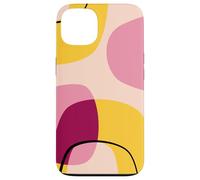 Mid Century Modern Circles Geometric Pink Yellow Shapes Coque pour iPhone 13