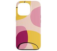 Mid Century Modern Circles Geometric Pink Yellow Shapes Coque pour iPhone 13 Pro