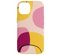Mid Century Modern Circles Geometric Pink Yellow Shapes Coque pour iPhone 14