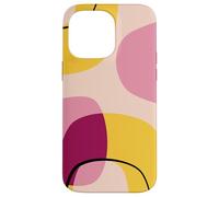 Mid Century Modern Circles Geometric Pink Yellow Shapes Coque pour iPhone 14 Pro Max