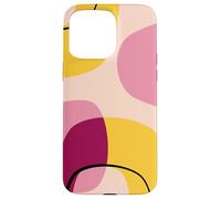 Mid Century Modern Circles Geometric Pink Yellow Shapes Coque pour iPhone 15 Pro Max