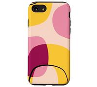 Mid Century Modern Circles Geometric Pink Yellow Shapes Coque pour iPhone SE (2020) / 7/8