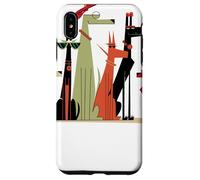 Mid-Century Modern Cool Dogs Art Géométrique Rétro Chiens Coque pour iPhone XS Max